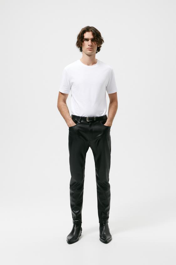 Leather pants zara men Clearance