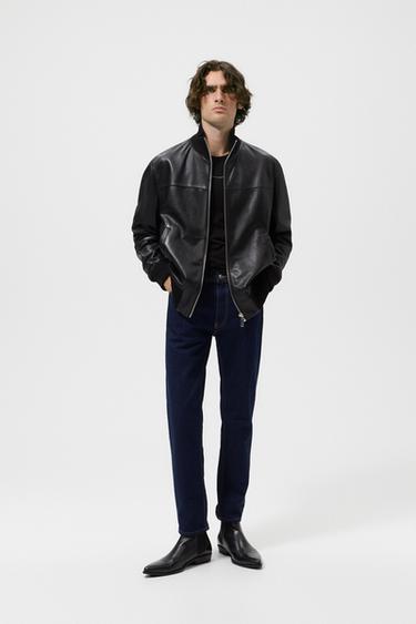 zara contrasting biker jacket