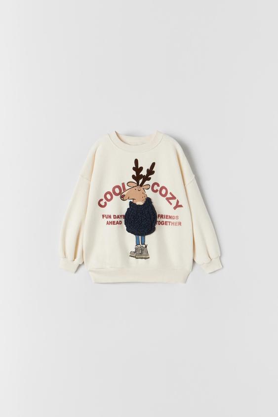 SUDADERA PARCHE RENO RIZO - Crudo | ZARA Chile