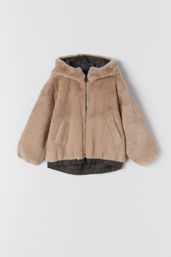 Zara padded faux shearling jacket clearance