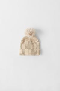 KNITTED POMPOM HAT - Grey | ZARA South 