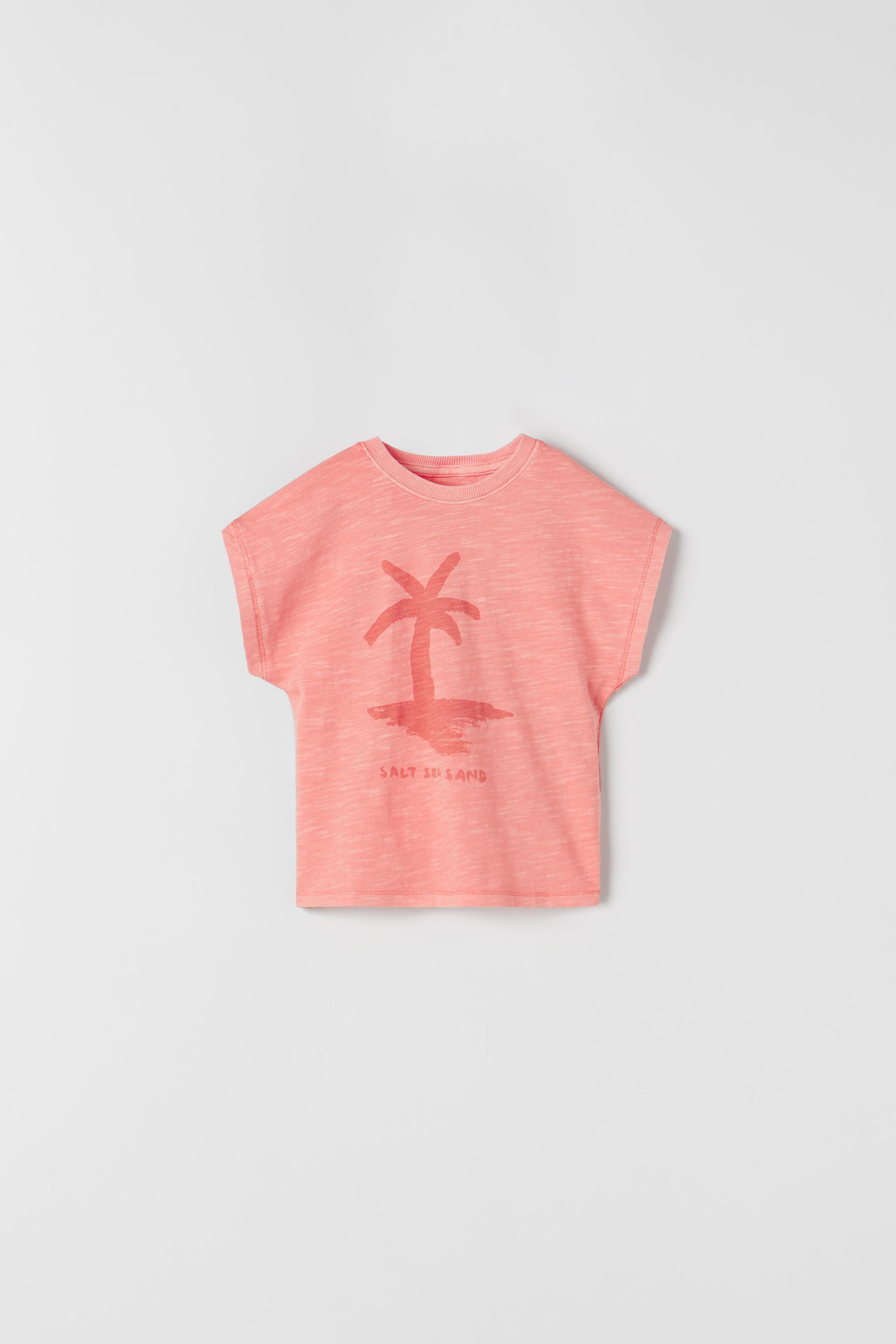 PRINTED T-SHIRT - Coral | ZARA Australia