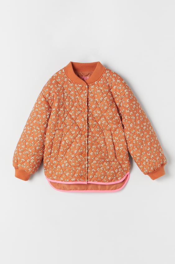 Zara FLORAL QUILTED BOMBER LIMITED EDITION
