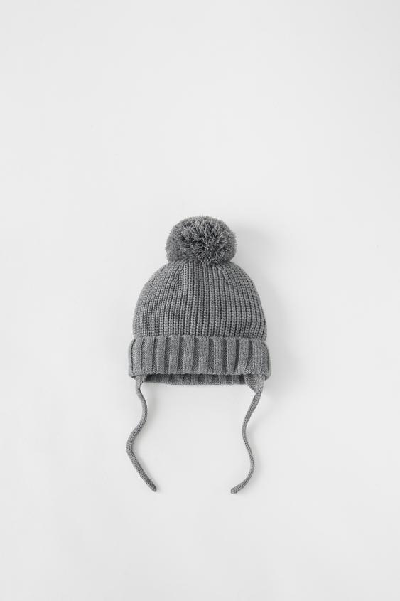 BASIC KNITTED HAT - Grey | ZARA Australia