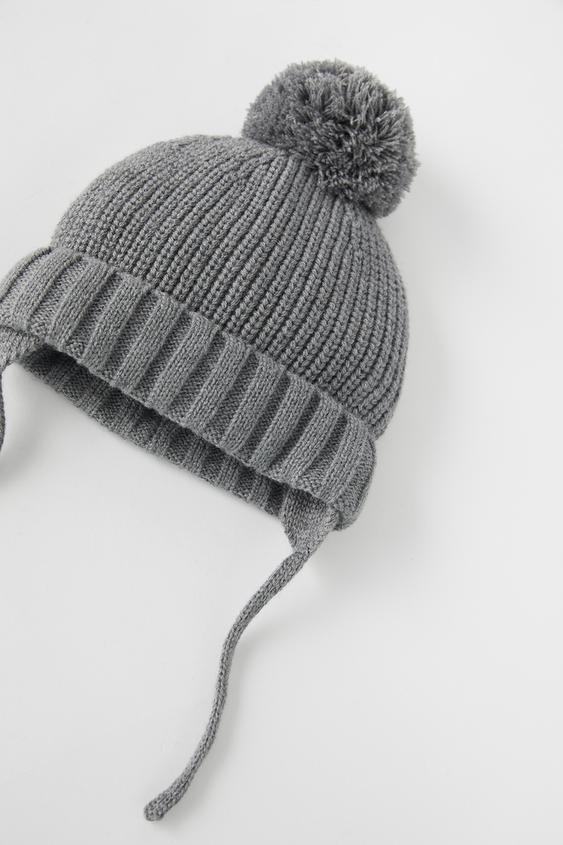 BASIC KNITTED HAT - Grey | ZARA Australia