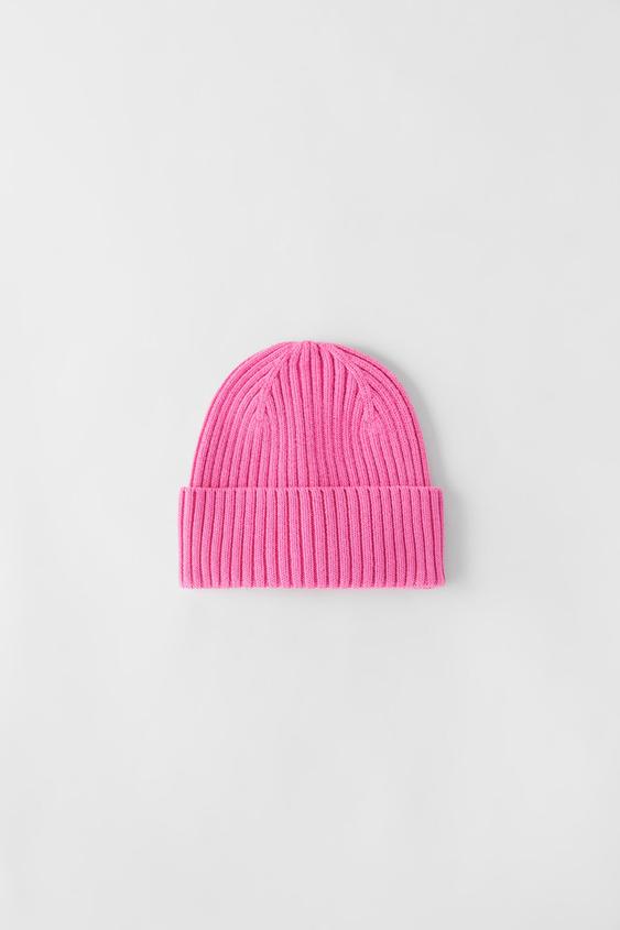 RIB KNIT HAT - Fuchsia | ZARA New Zealand