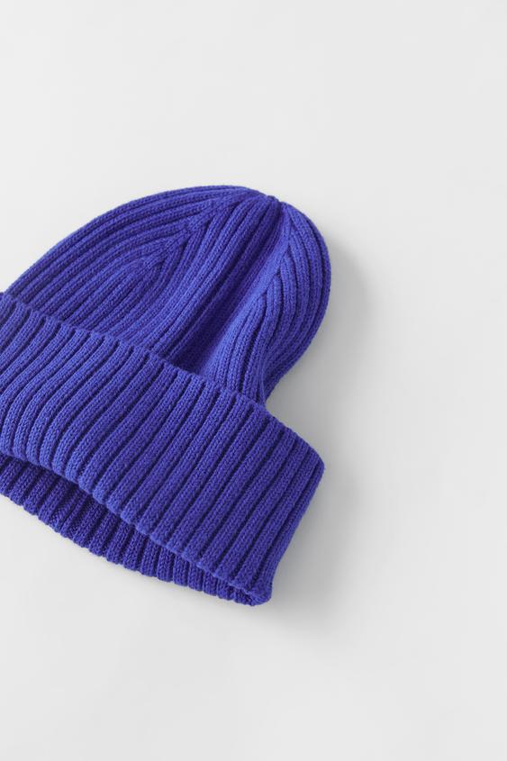 RIB KNIT HAT - Blue | ZARA South Africa