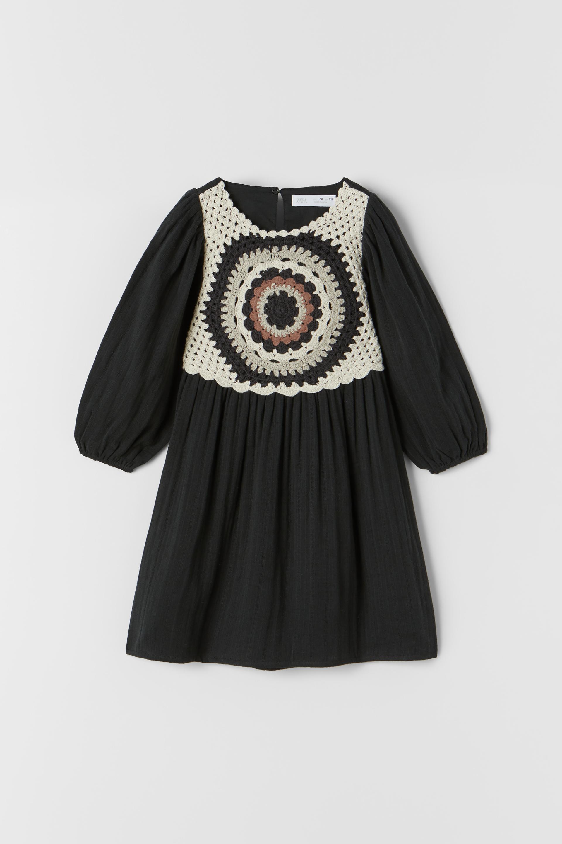 クロシェ編みワンピース カーボングレー Zara Japan 日本 クロシェ編みワンピース カーボングレー Zara Japan 日本