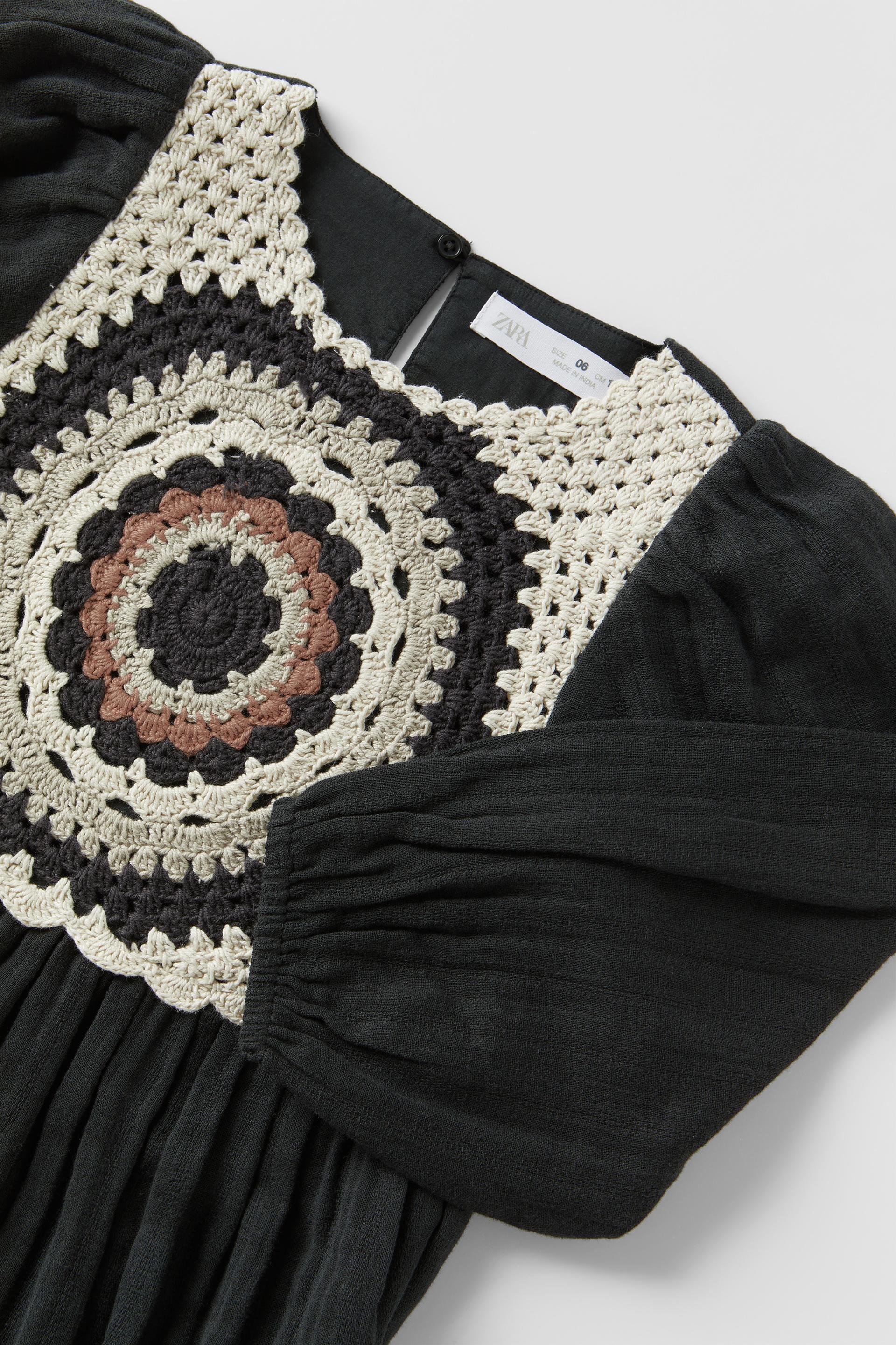 クロシェ編みワンピース カーボングレー Zara Japan 日本 クロシェ編みワンピース カーボングレー Zara Japan 日本