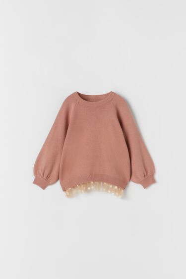 KNIT AND ORGANZA SWEATER