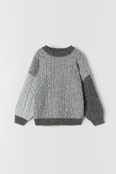 CONTRAST CHUNKY KNIT SWEATER