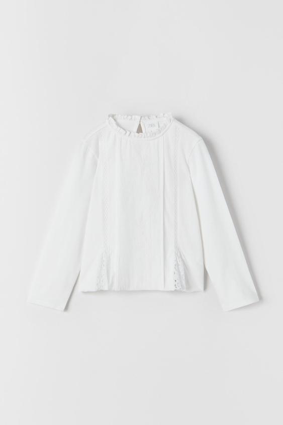 EMBROIDERED T-SHIRT - White | ZARA 