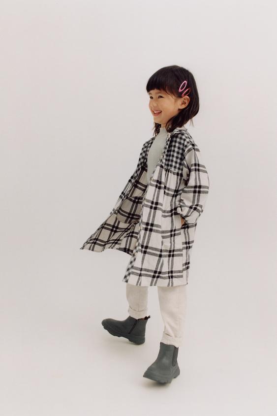 チェック シャツワンピース ブラック Zara Japan 日本 チェック シャツワンピース ブラック Zara Japan 日本