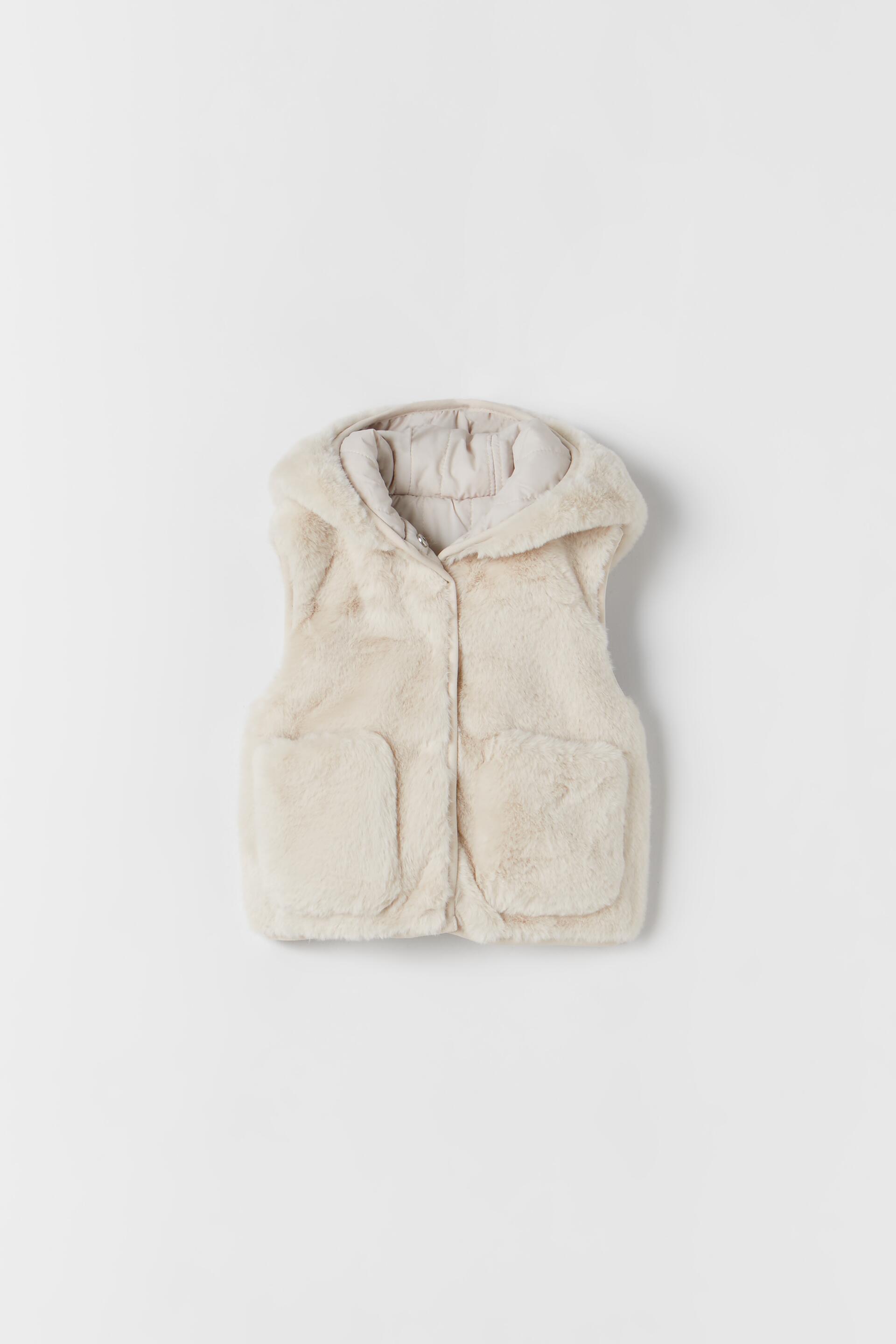 フェイクファーベスト エクリュ Zara Japan 日本 フェイクファーベスト エクリュ Zara Japan 日本