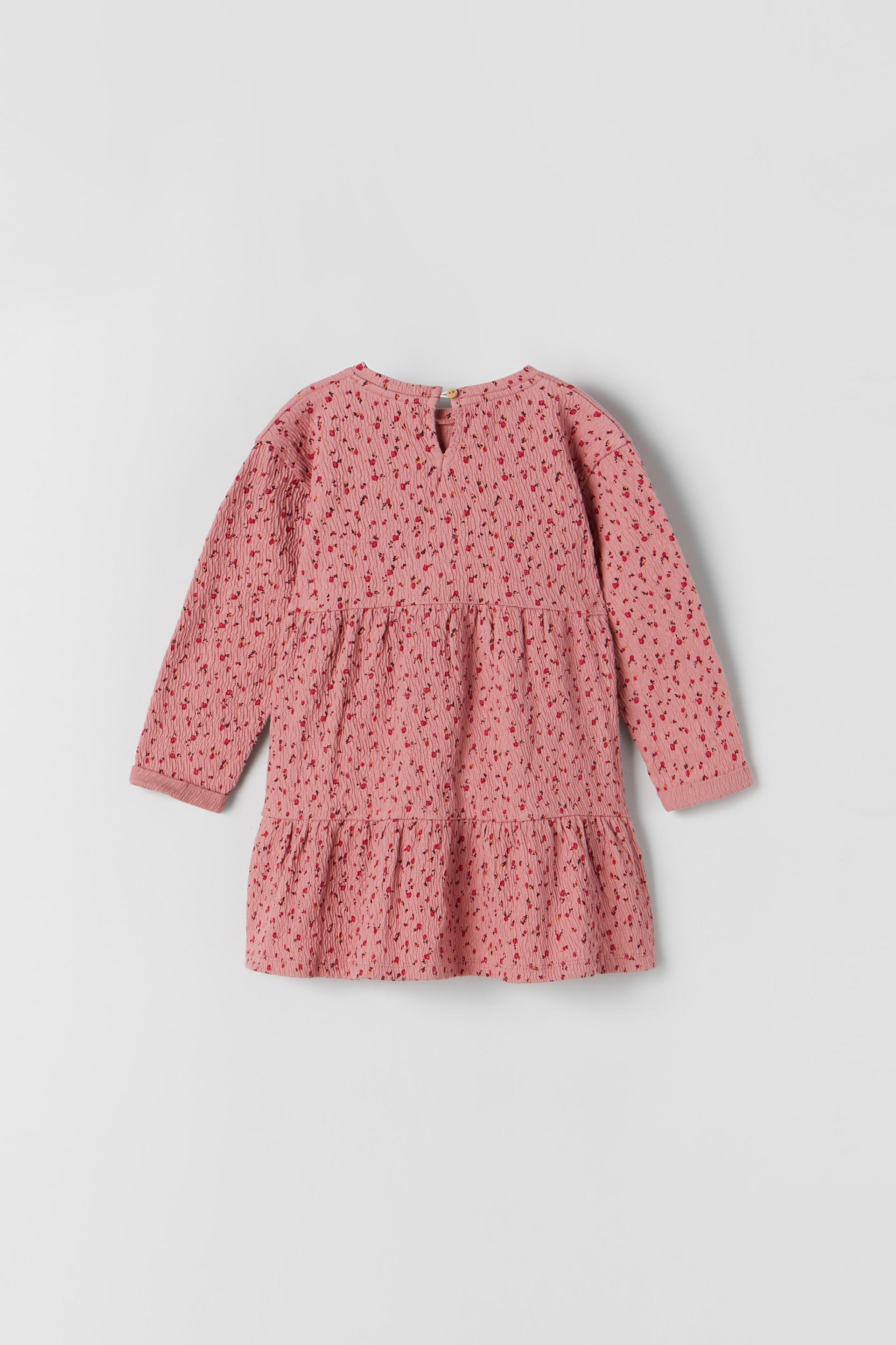 Textured floral dress zara Outlet