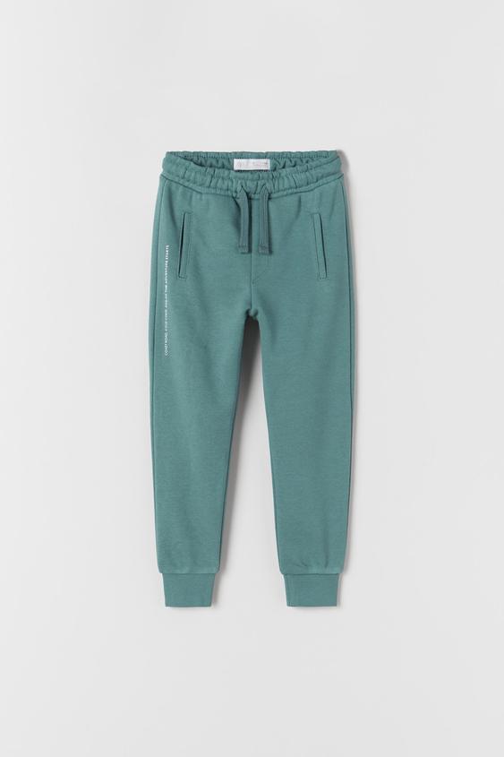 BASIC PLUSH TROUSERS - Light petrol 