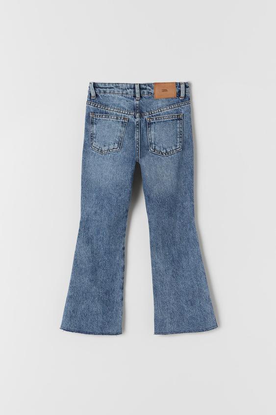 COLOUR BLOCK FLARED JEANS - Blue | ZARA Australia