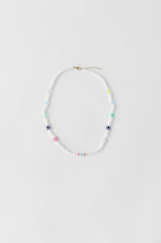 CHARM NECKLACE - Pearl grey | ZARA 