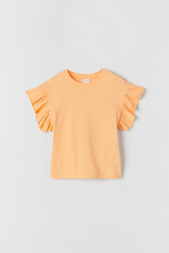 Camiseta naranja zara Sale