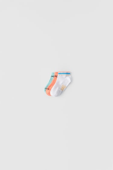 PACK OF 3 PAIRS OF SHORT COLOURED SOCKS