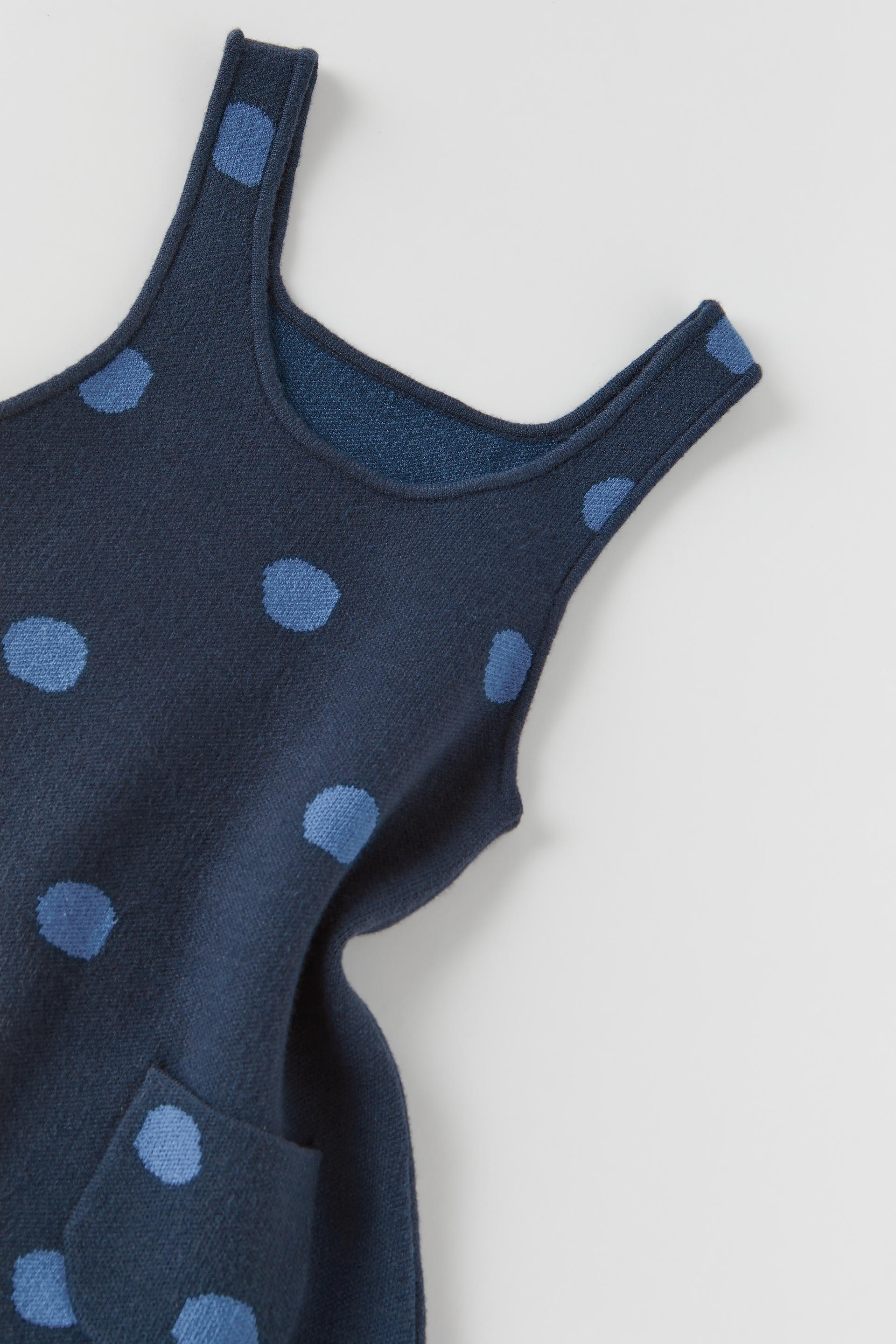 POLKA DOT KNIT PINAFORE DRESS - Faded 