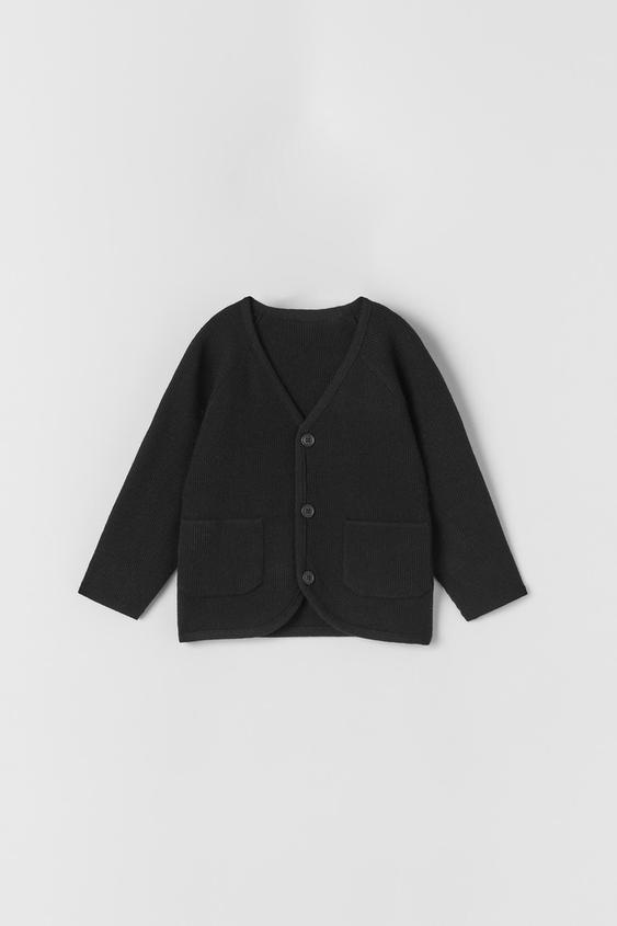 CÁRDIGAN RIB PUNTO - Negro | ZARA Chile