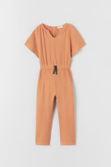TEXTURED JUMPSUIT WITH VOLUMINOUS SLEEVES - LIMITED EDITION