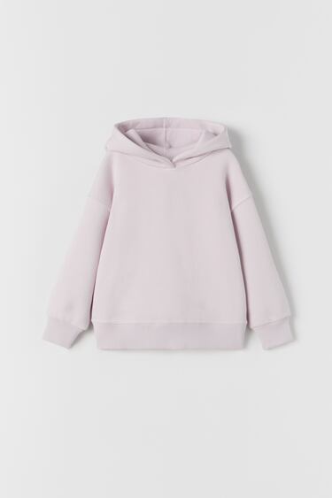 PLAIN HOODIE WITH RIBBED TRIMS