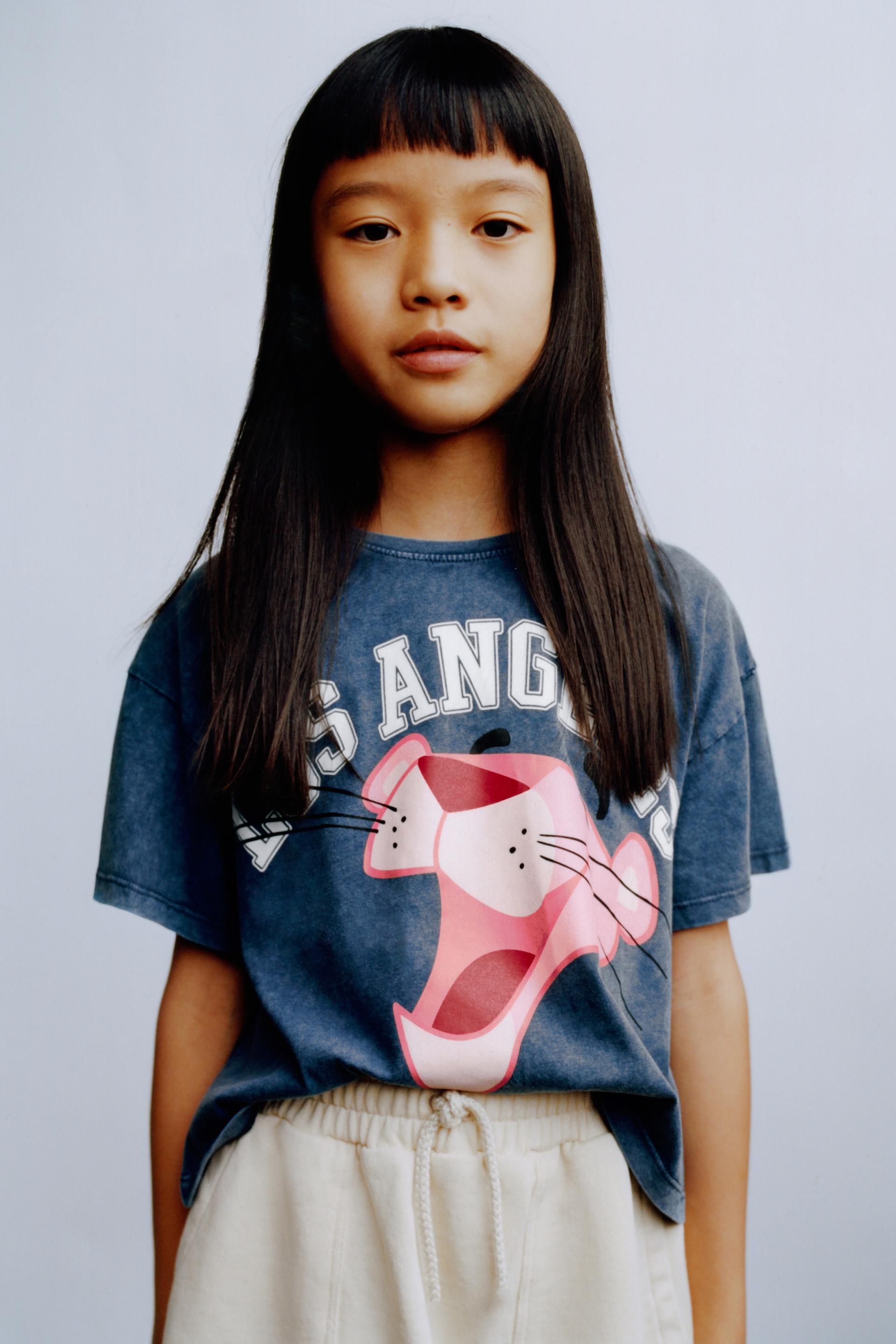 ピンクパンサー C Mgm tシャツ ウォッシュブルー Zara Japan 日本 ピンクパンサー C Mgm tシャツ ウォッシュブルー Zara Japan 日本