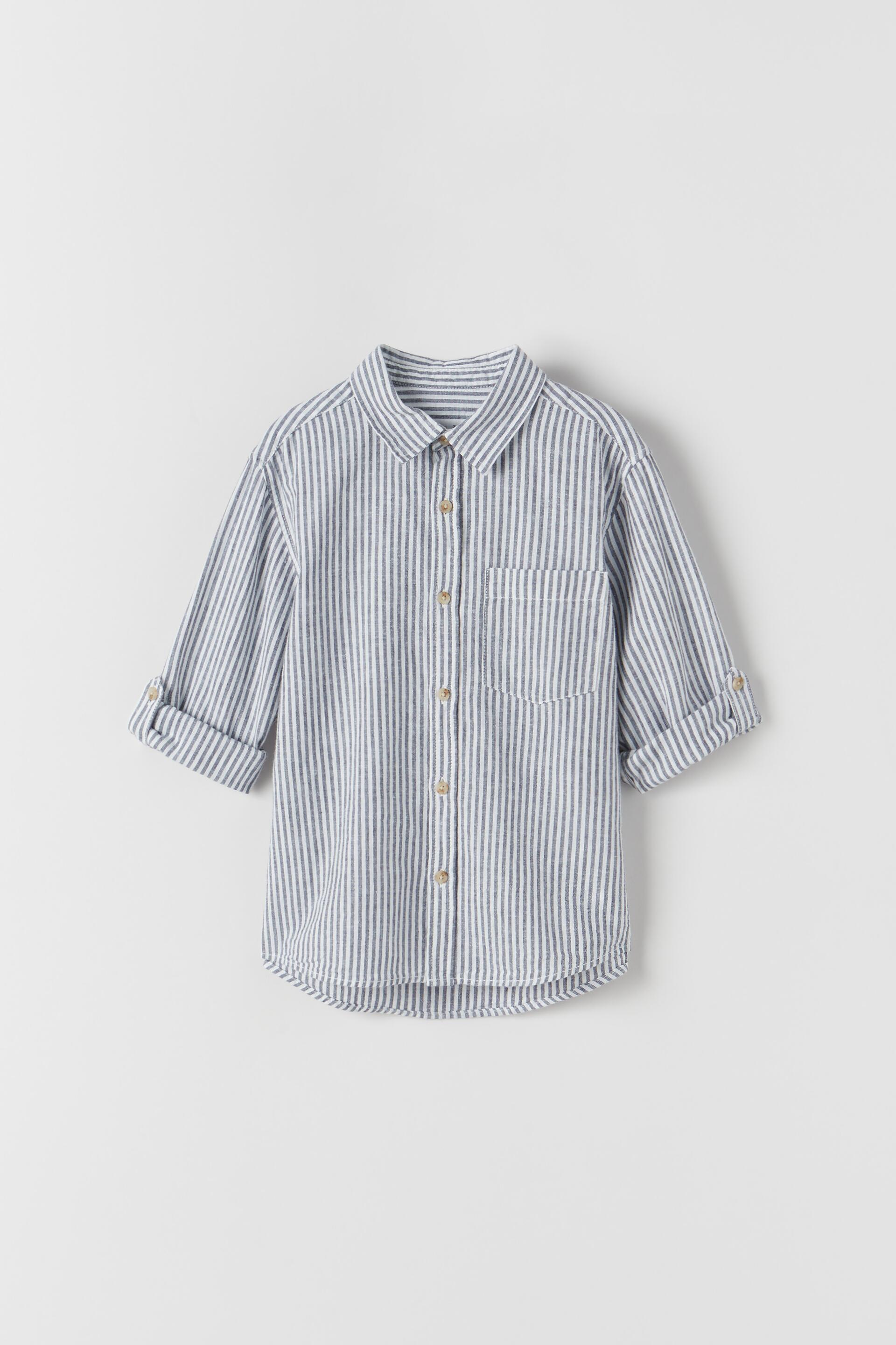 zara striped short sleeve shirt