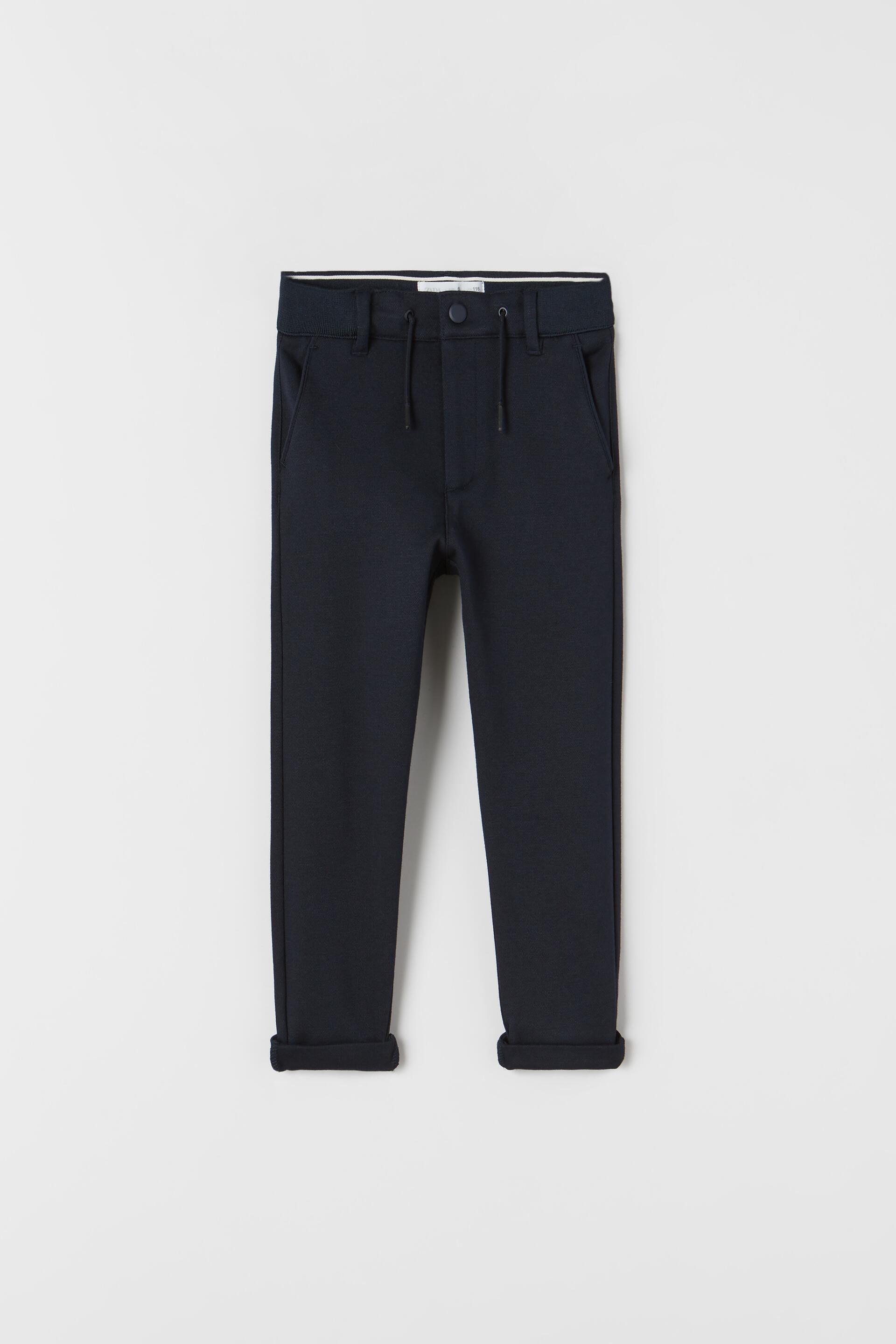 RIBBED TROUSERS - Navy blue | ZARA 