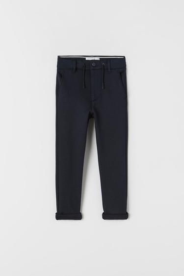 RIBBED TROUSERS - Navy blue | ZARA 