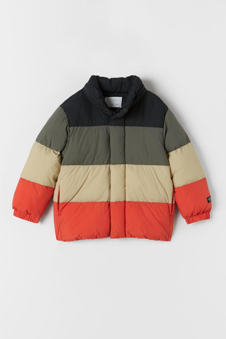 COLOUR BLOCK PUFFER COAT LIMITED EDITION