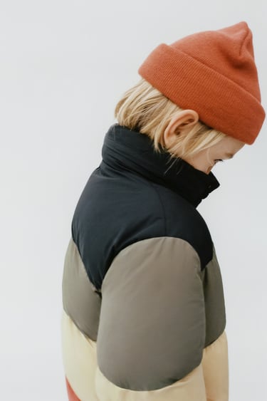 COLOUR BLOCK PUFFER COAT LIMITED EDITION