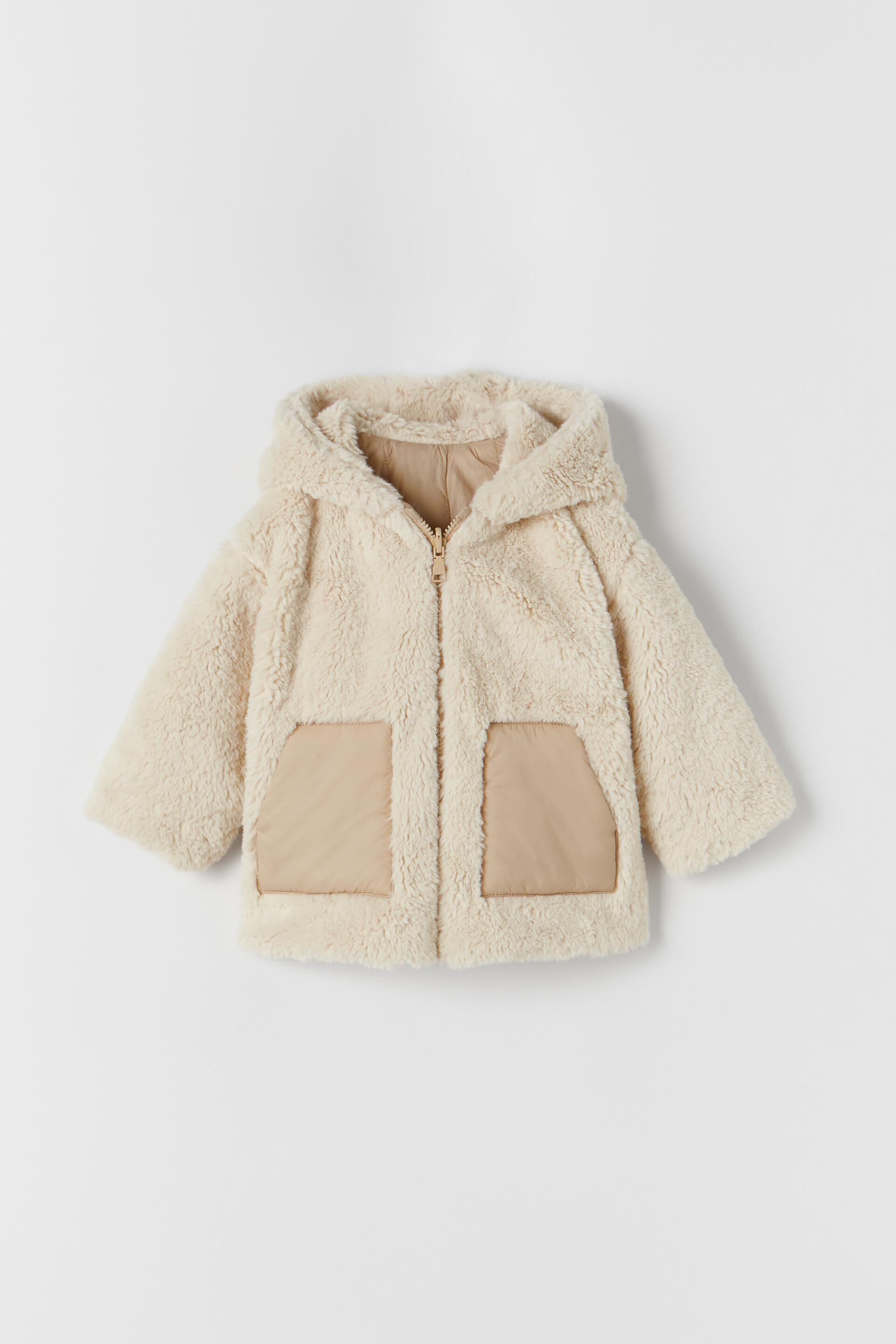 フェイクファー素材リバーシブルコート ベージュ Zara Japan 日本 フェイクファー素材リバーシブルコート ベージュ Zara Japan 日本