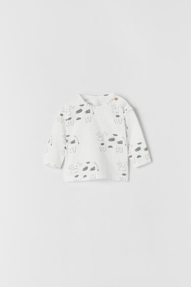 Image 0 of COW PRINT T-SHIRT from Zara