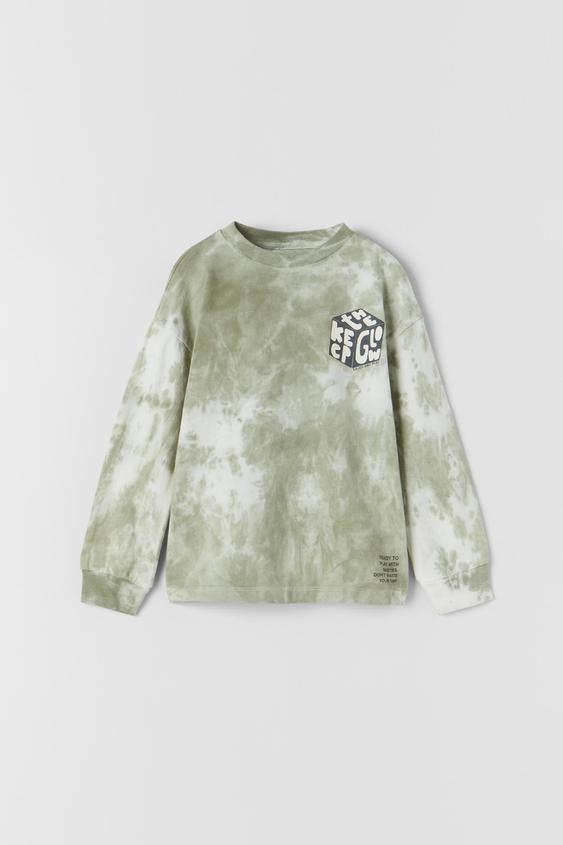 TIE-DYE TOP - Green | ZARA Australia