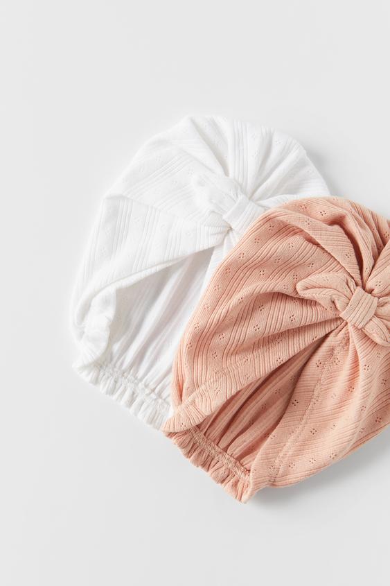 Lot De Deux Bonnets Style Bandeau A Nœud Newborn Argile Zara France Lot De Deux Bonnets Style Bandeau A Nœud Newborn Argile Zara France