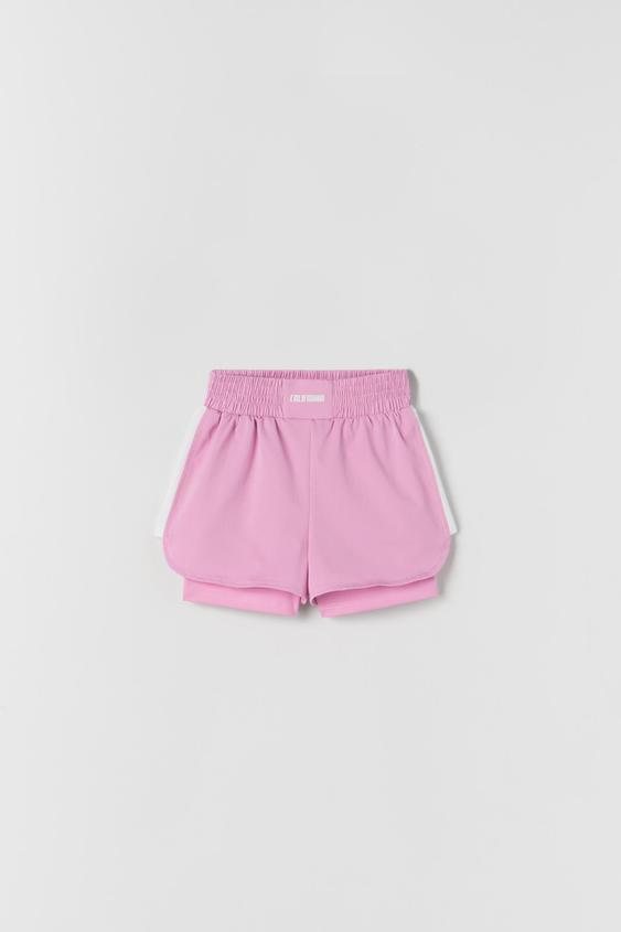 zara pink shorts