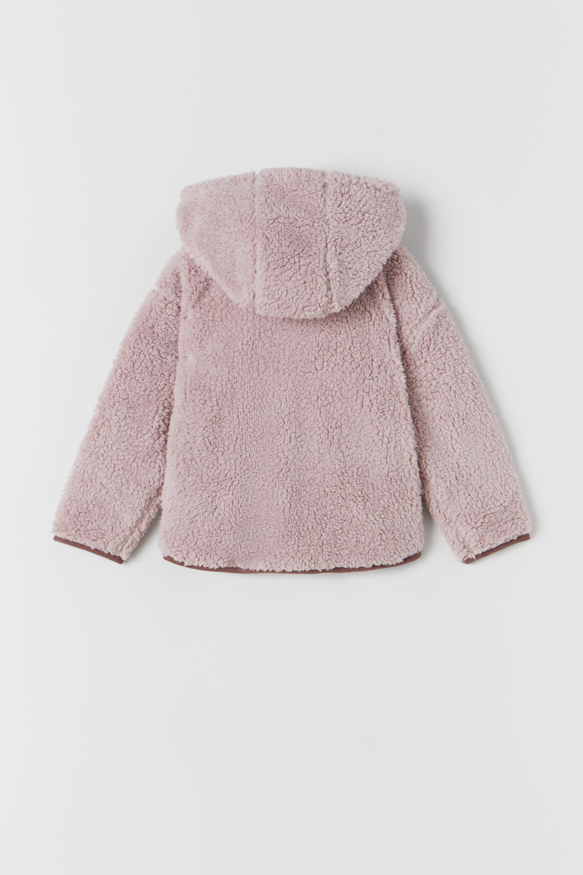 zara pink fleece jacket