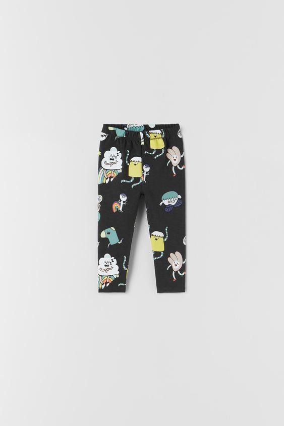zara printed leggings