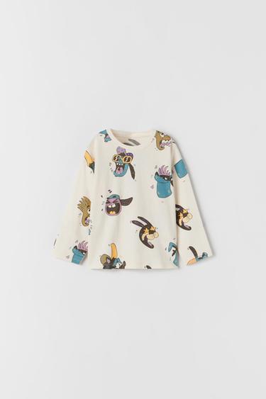 FACE PRINT T-SHIRT - Ecru | ZARA Australia