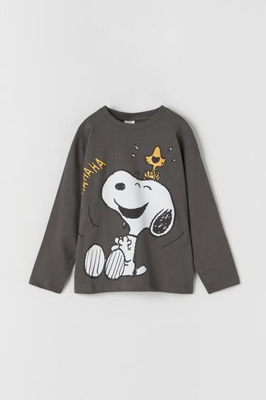 スヌーピー ピーナッツ ｔシャツ カーボングレー Zara Japan 日本