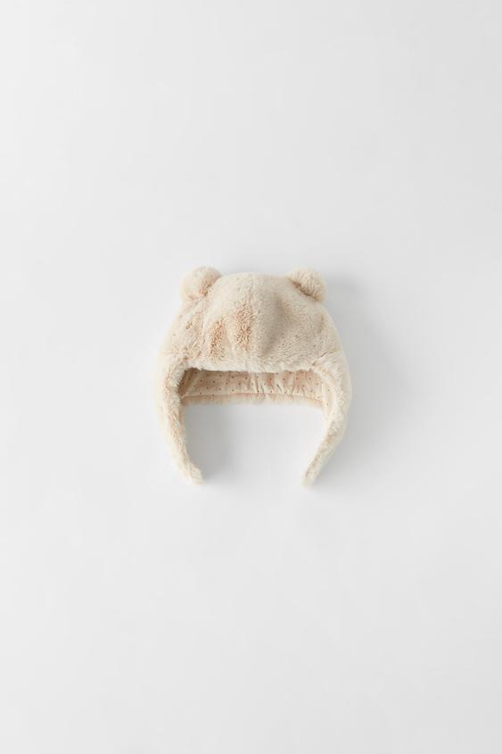 FUZZY HAT WITH EARS - Sand | ZARA Australia