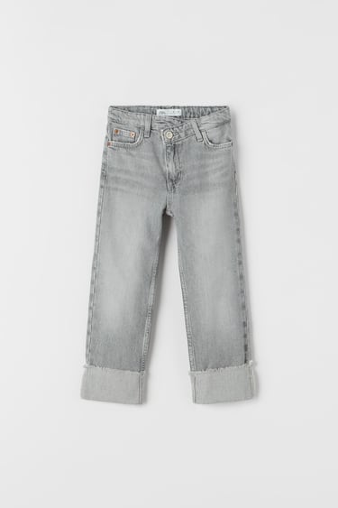 CROSSOVER FASTENING TURN-UP JEANS