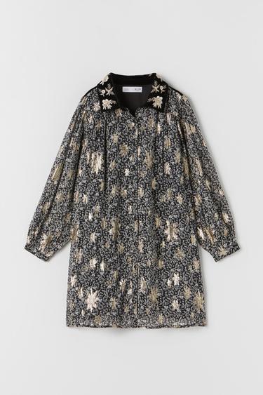 zara robe brodée