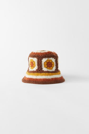 CROCHET BUCKET HAT - camel | ZARA South 
