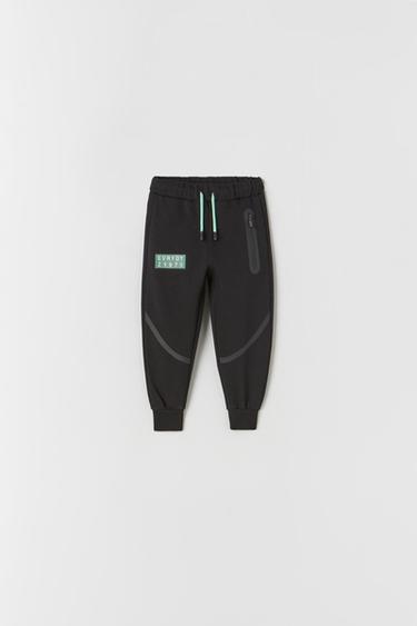 CONTRAST SPORTS TROUSERS - Black | ZARA 