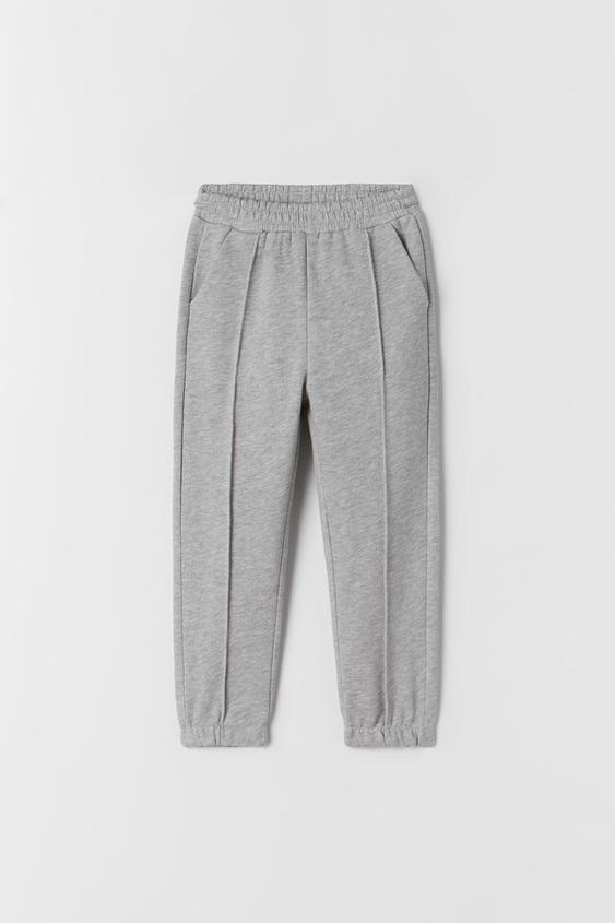 PANTALONI JOGGER IN FELPA CON BORDINI - Grigio mélange | ZARA Italia / Italy