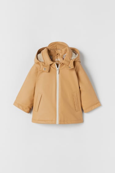 RAINCOAT WITH FAUX SHEARLING